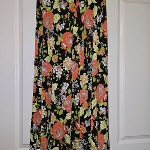 Black Label Vibrant Floral Midi Skirt